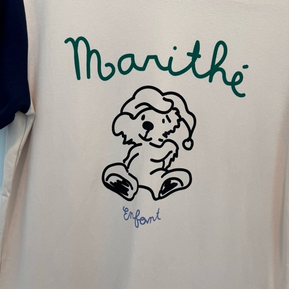 Tops  Cream and Blue Short Sleeve T-Shirt - Picture 2 of 8